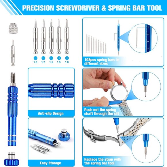 Watch Repair Kit, BYNIIUR Watch Battery Replacement Tool Kit - Picture 4 of 7